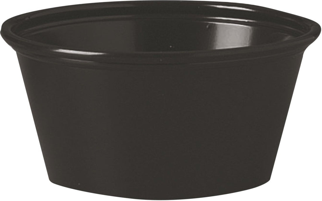 RitePak - 2 Oz Black Plastic Portion Cups, 2500/Cs - PC200B