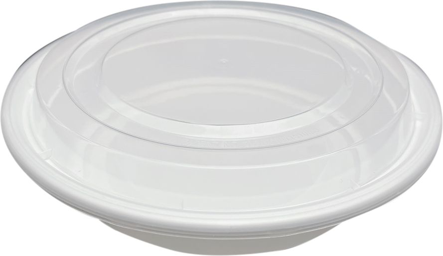 RitePak - 24oz, 7" White Round Microwavable Container Combo, 150/cs - MC0724W