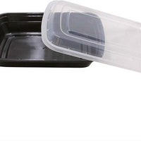 RitePak - 28 Oz, 8" X 6" X 1.5" Black Rectangle Microwavable Container Combo, Pack of 150 - MR8628B