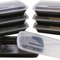 RitePak - 28 Oz, 8" X 6" X 1.5" Black Rectangle Microwavable Container Combo, Pack of 150 - MR8628B