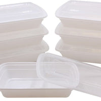 RitePak - 32oz, 8" X 6" X 1.75" White Rectangle Microwavable Container Combo, Pack of 150 - MR8632W