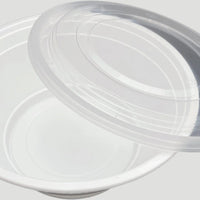RitePak - 32oz White Microwavable Soup Bowl Round Container with Lid, 150 Sets/Cs - B-38B