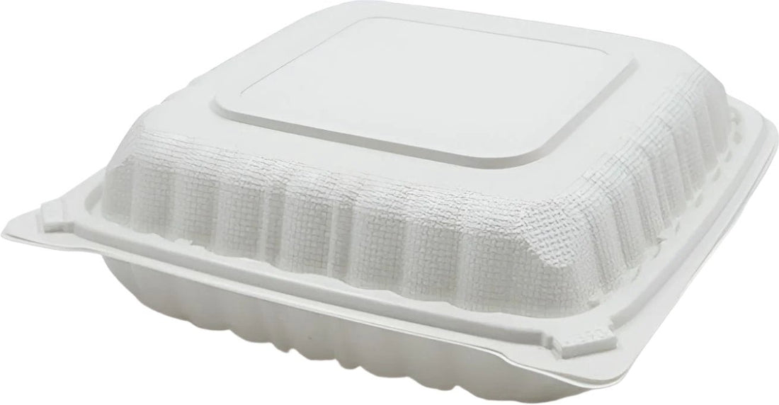 RitePak - 7" x 7" MFPP White Hinged Container, 400/Cs - PH701