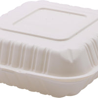 RitePak - 8" X 8" MFPP White Hinged Microwavable Container, 150/Cs - PH801