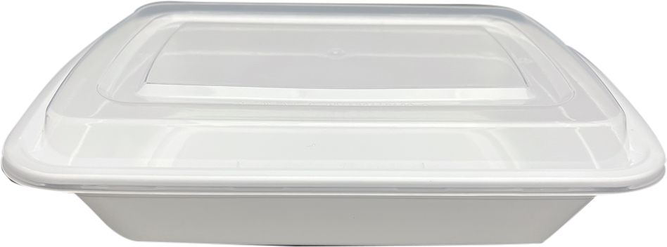 RitePak - 8" x 6" x 2" White Rectangle Mircrowavable Container Combo, 150/Cs - MR8638W