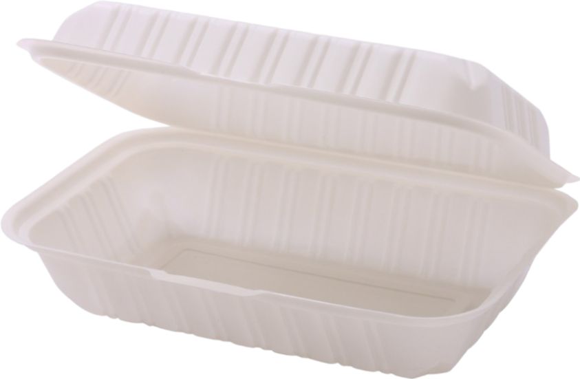 RitePak - 9" X 6" MFPP White Hinged Microwavable Container, 200/Cs - PH188 - DISCONTINUED