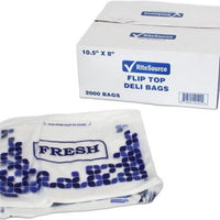 RiteSource - 10.5" x 8" High-Density Flip Top Deli Bag, "Fresh Stock" Print, 2000/Cs - DF100804