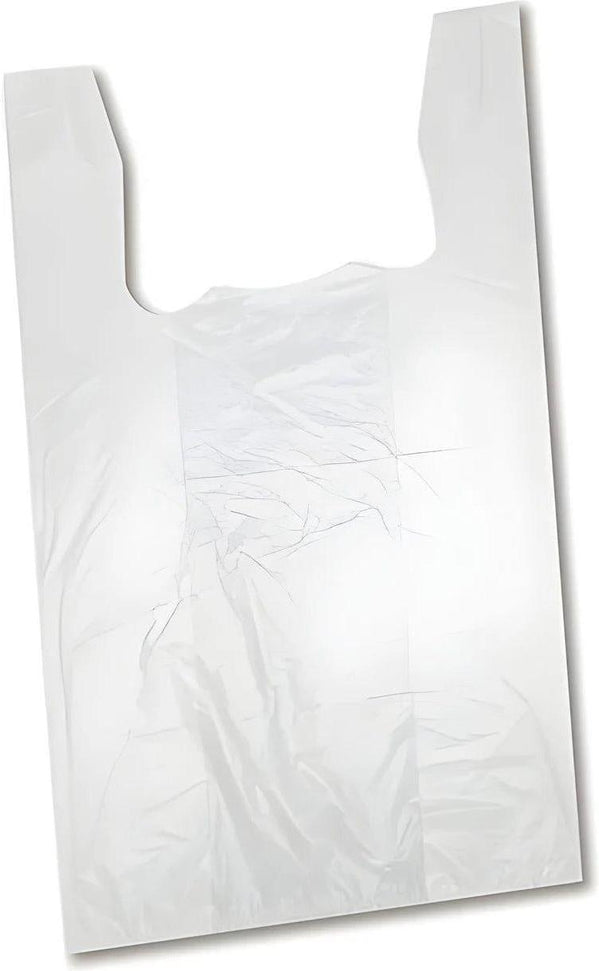 RiteSource - 11" x 6" x 21" S4 Low Density White Shopping Bag, 14lb/Cs - RSTLD4W