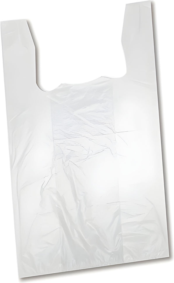 RiteSource - 11" x 6" x 21" S4 Low Density White Shopping Bag, 14lb/cs, 72cs/sk - RSTLD4W