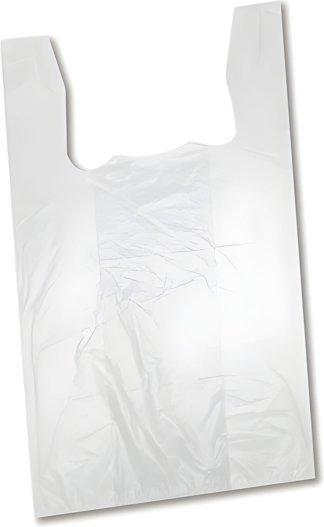 RiteSource - 11" x 6" x 21" S4 White Low Density Shopping Bags, 72/CS - TLDS4W