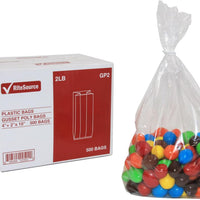 RiteSource - 4" x 2" x 10" Clear 2 lb Poly Bags, 500/bx - GP2