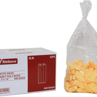 RiteSource - 5" x 3" x 14" Clear 5 lb Poly Bags With Gusset, 500/Bx - GP5