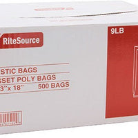 RiteSource - 7" x 3" x 18" Clear 9 lb Poly Bags, 500/bx - GP9