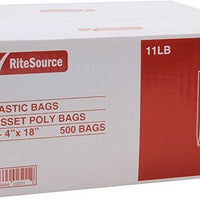 RiteSource - 8" x 4" x 18" Clear 11 lb Poly Bags, 500/bx - GP11