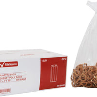 RiteSource - 8" x 4" x 20" Clear 12 lb Poly Bags, 500/bx - GP12