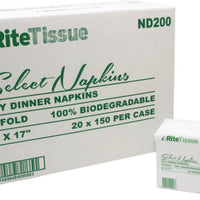 RiteTissue - 15" x 16.5" 2 Ply Select Dinner Napkin, 3000/cs - ND200