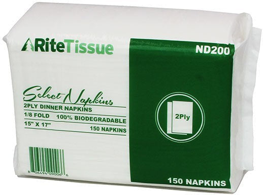 RiteTissue - 15" x 16.5" 2 Ply Select Dinner Napkin, 3000/cs - ND200