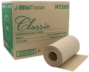 RiteTissue - 205 Feet Classic Kraft Roll Towel, 24 Rl/Cs - HT205