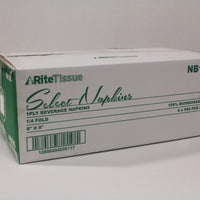 RiteTissue - 9" x 9" 1 Ply Beverage Napkins, 500/cs - NB100