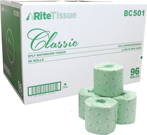 RiteTissue - Classic 2 Ply Toilet Tissue, 96 Rl/Cs - BC501