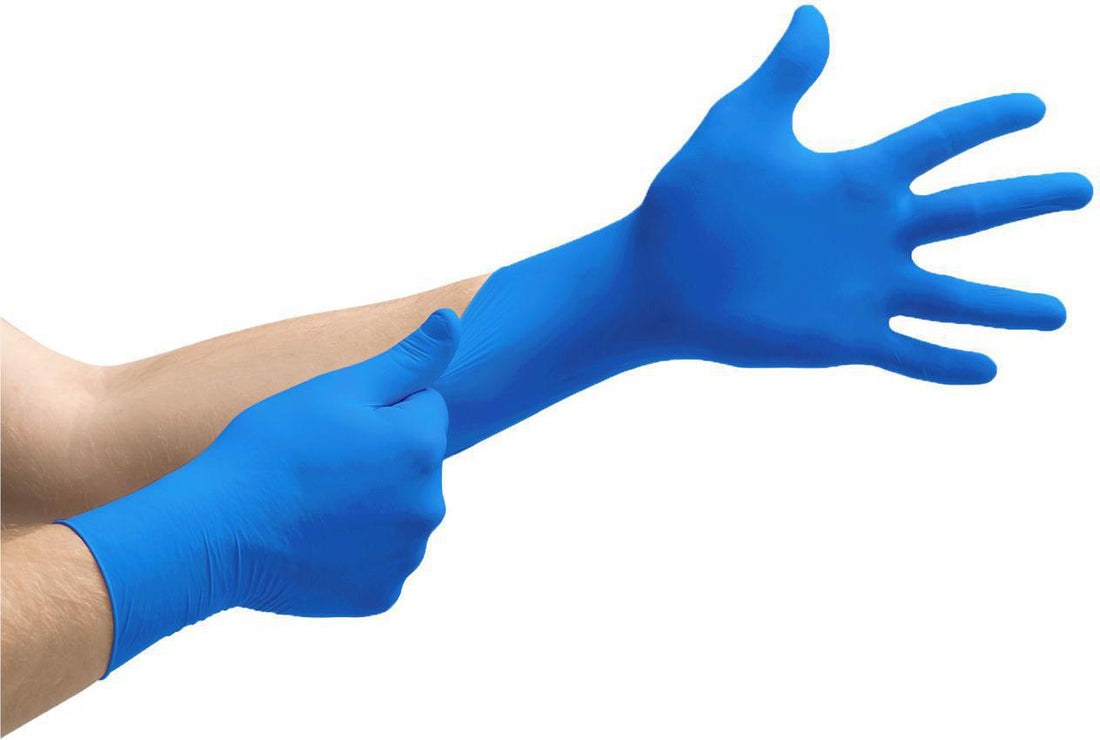 RiteTouch - 12" HONGRAY X-Large PF Nitrile Gloves with Extended Cuff Sky Blue(Light Blue), 100/bx, 10bx/cs - NEGPF2004