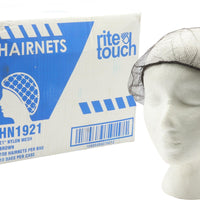 RiteTouch - 21" Brown Nylon Mesh Hairnet, 1000/Cs - HN1921