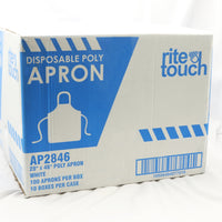 RiteTouch - 28" x 46" Plastic Apron White, 100/Bx, 10 Bx/Cs - AP2846