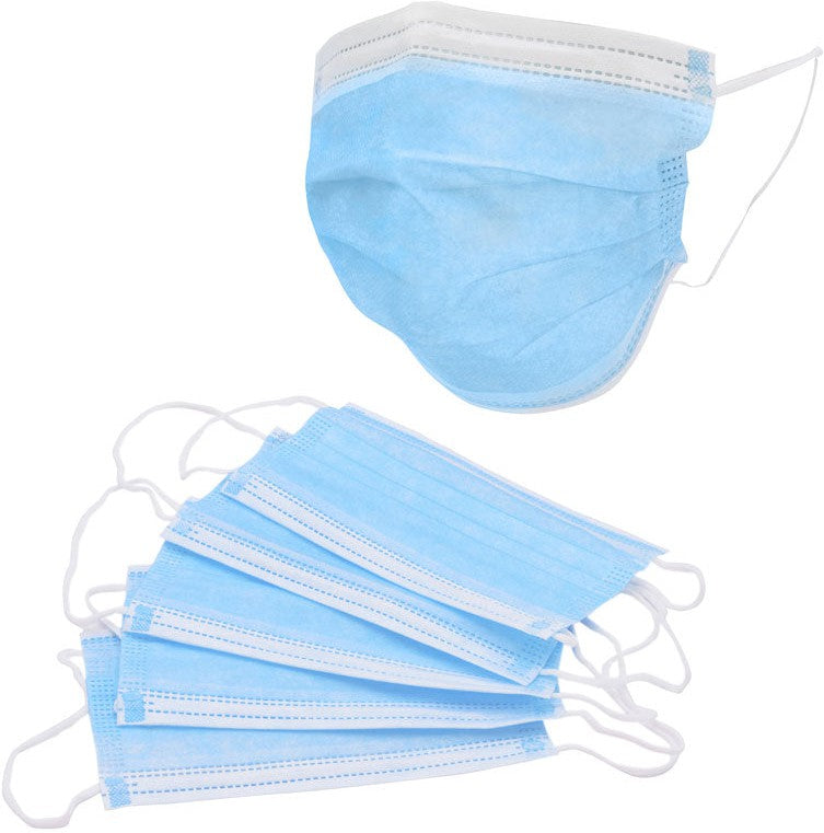 RiteTouch - 3 Ply Blue Ear Loop Face Mask, 50/Bx, 40 Bx/Cs - RS350