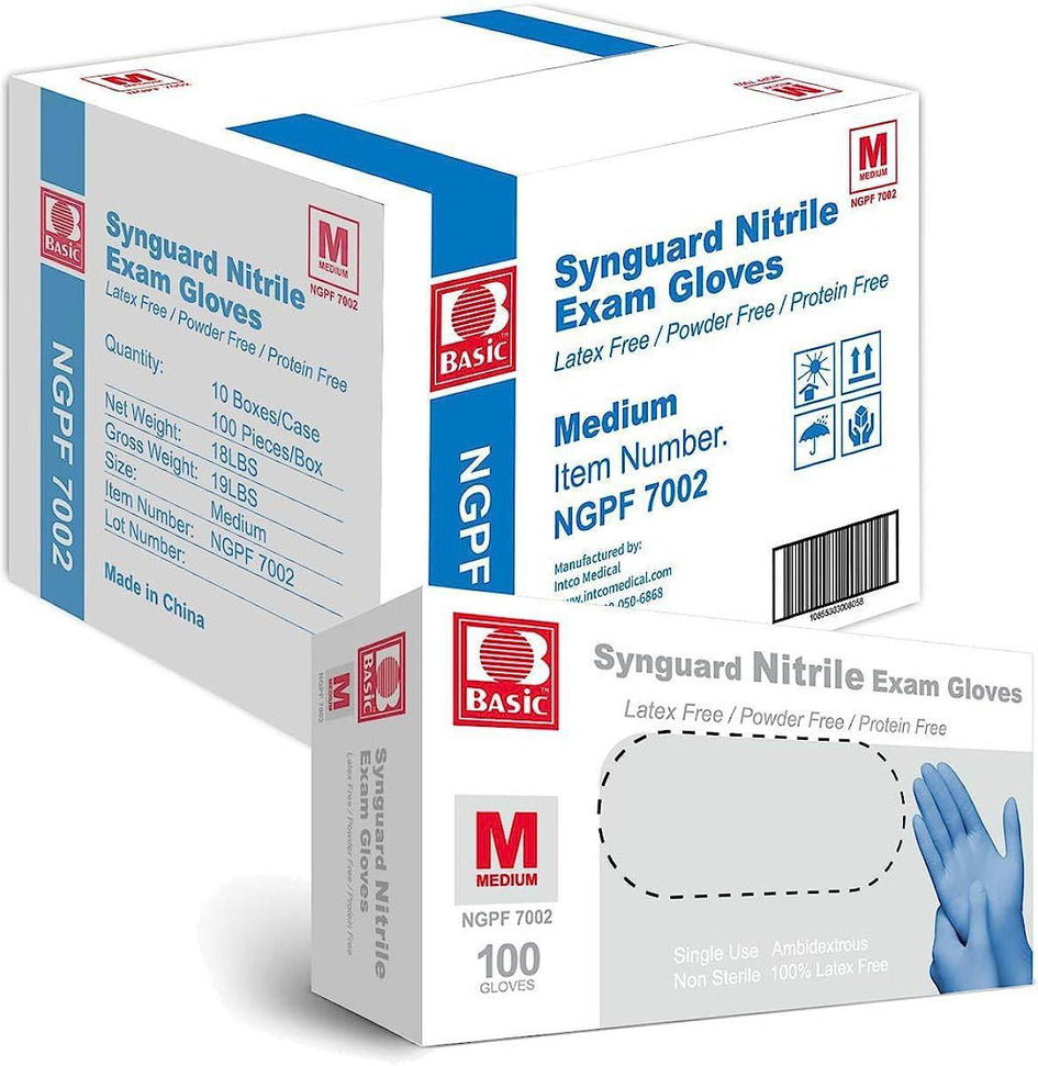 RiteTouch - BASIC Medium PF Nitrile Gloves, 100/bx, 10bx/cs - NGPF7002