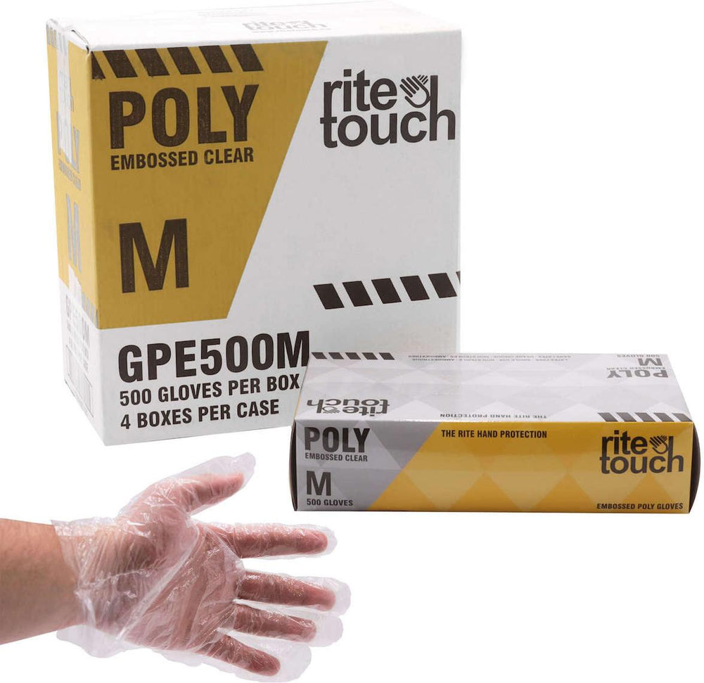 RiteTouch - Clear Medium Poly Gloves, 2000/Cs - GPE500M