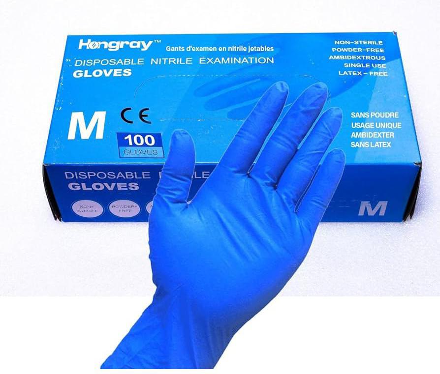 RiteTouch - HONGRAY Medium PF Nitrile Gloves, 1000/Cs - NEGPF9003