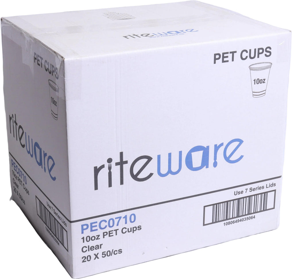RiteWare - 10 Oz Clear 7 Series PET Cups, 1000/Cs - PEC0710