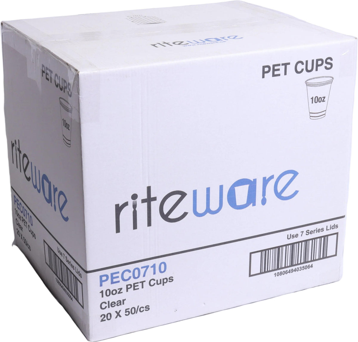 RiteWare - 10 Oz Clear 7 Series PET Cups, 1000/Cs - PEC0710