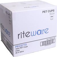 RiteWare - 10 Oz Clear 7 Series PET Cups, 1000/Cs - PEC0710
