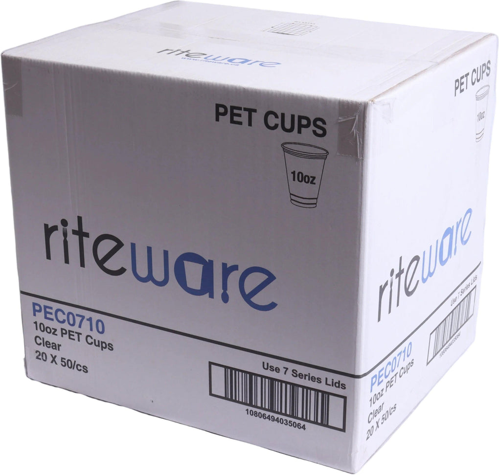 RiteWare - 10 Oz Clear 7 Series PET Cups, 1000/Cs - PEC0710