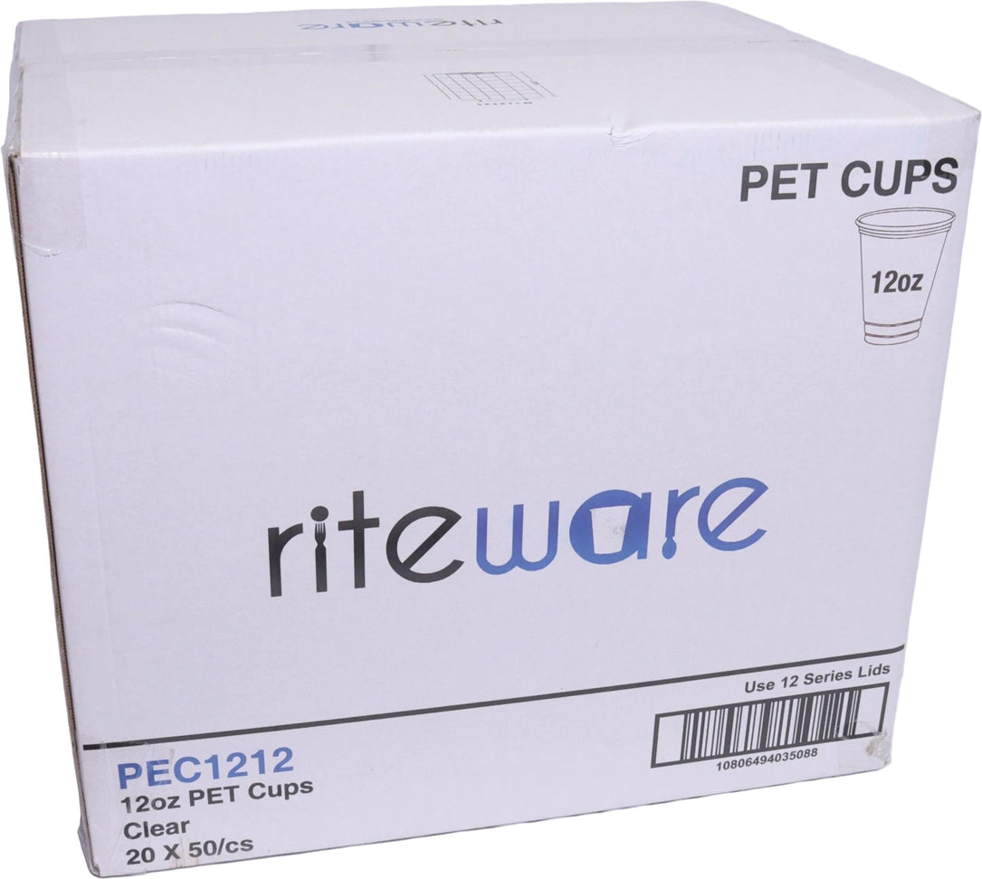 RiteWare - 12 Oz Clear PET Cups, 1000/Cs - PEC1212