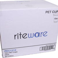 RiteWare - 12 Oz Clear PET Cups, 1000/Cs - PEC1212