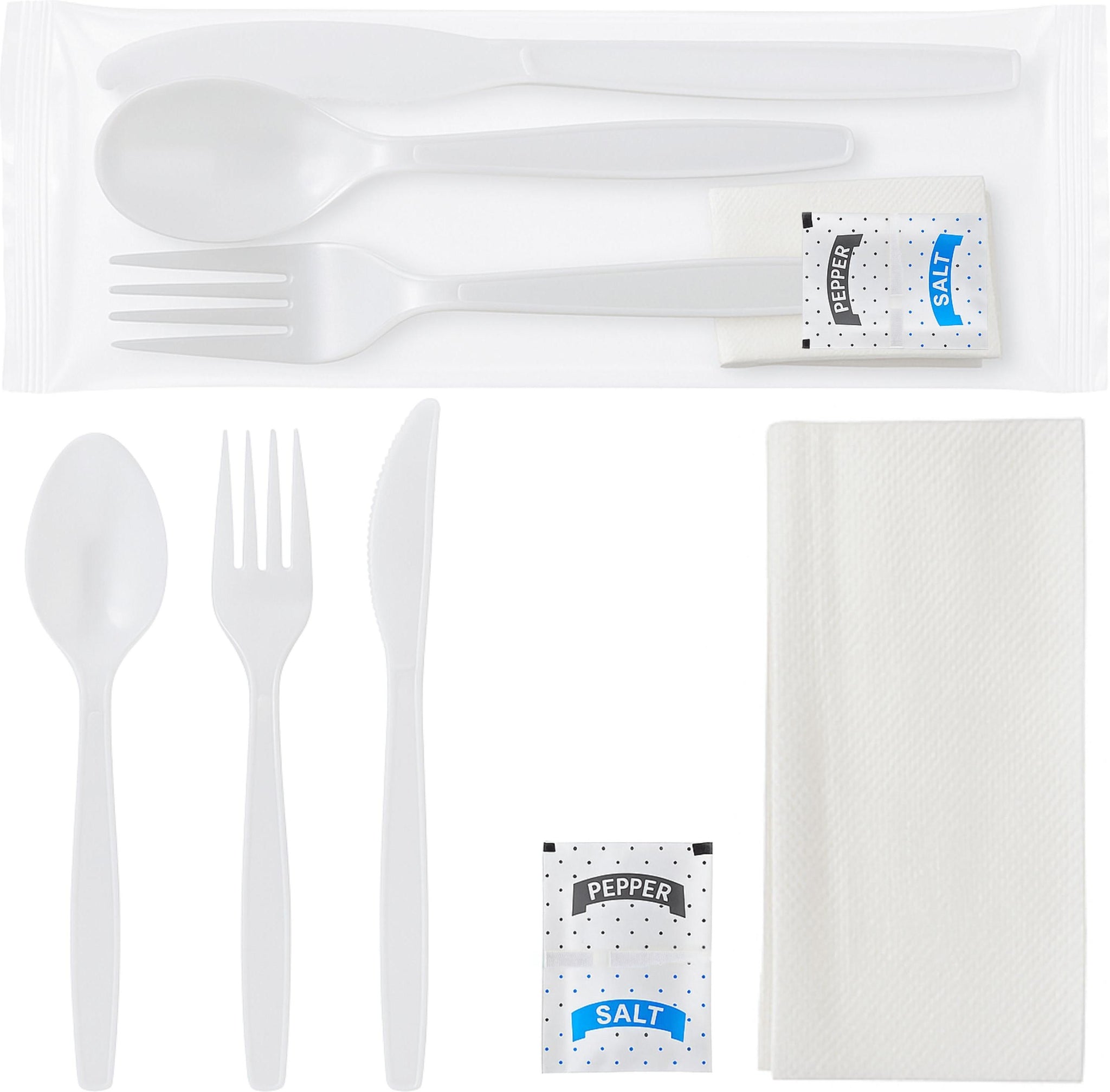 RiteWare - 6 PC Medium Weight White Cutlery Kit, 250/cs - CK2106S