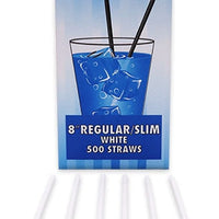 RiteWare - 8 Inch White Milkshake Straws, 250 Per Box - SP0810