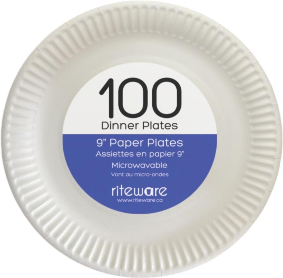 RiteWare - 9" Paper Round Plates, 1200/Cs - DP090