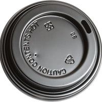 RiteWare - Black Dome Sipper PP Lid For 4 Oz Paper Hot Cups, 1000/Cs - HDL04B