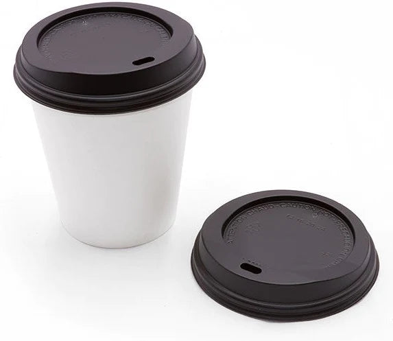 RiteWare - Black Dome Sipper PP Lid For 8 Oz Paper Hot Cups, 1000/Cs - HDL08B
