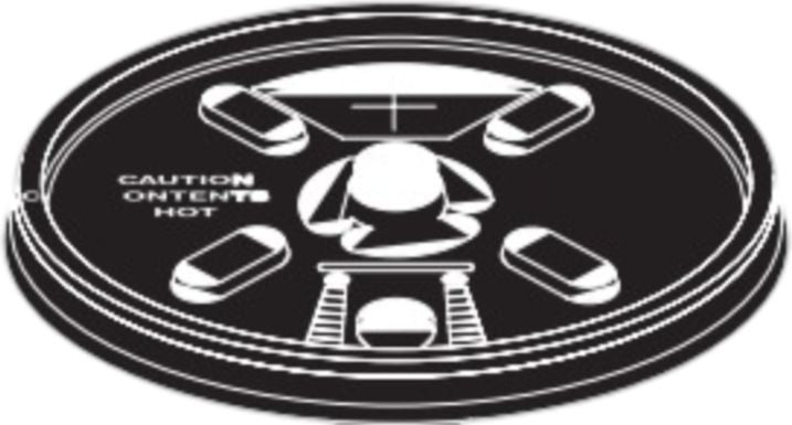 RiteWare - Black Flat Lid For 8 Oz Cup, Pack of 1000 - HTL08B