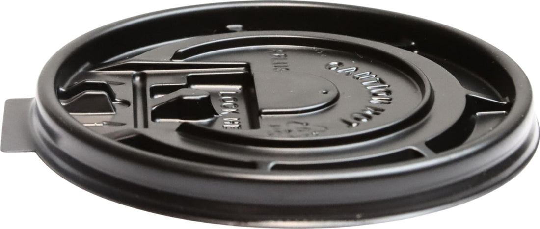 RiteWare - Flat Black Lid Fits 8 Oz Squat, 10 Oz-20 Oz Paper Hot Cups, 1000/Cs - HTL10B