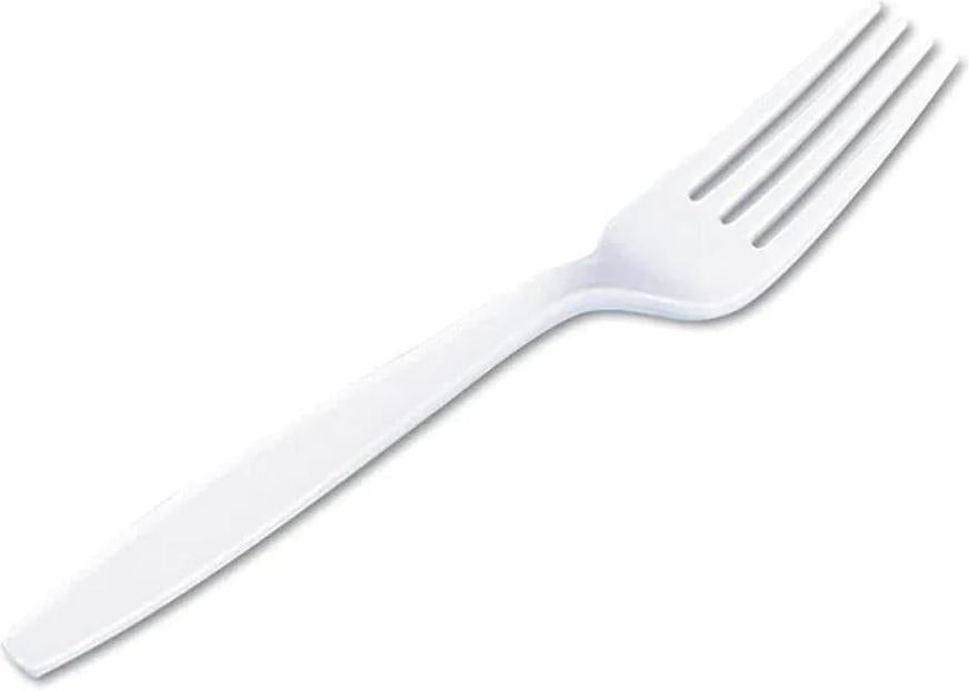 RiteWare - Medium Weight Polypropylene Dispose White Fork, 1000/cs, 180cs/sk - 310195