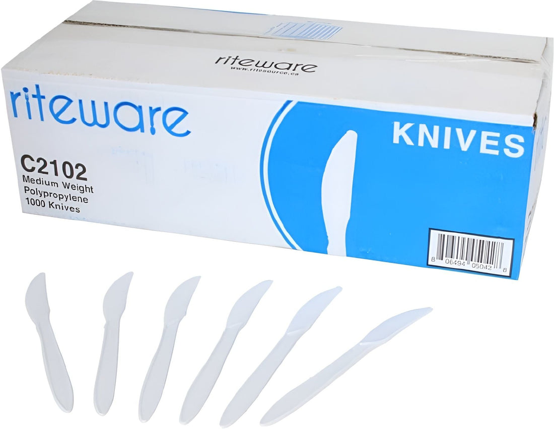 RiteWare - White Medium Polypropylene Knives Weight Cutlery, 1000/Cs - C2102