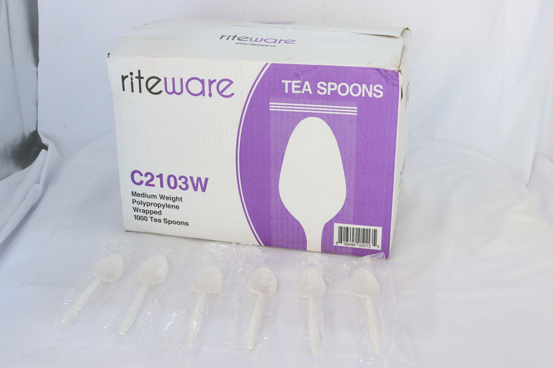 RiteWare White TeaSpoon WRAPPED, 1000/Cs - C2103W