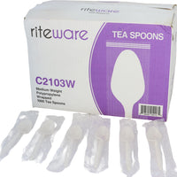 RiteWare White TeaSpoon WRAPPED, 1000/Cs - C2103W