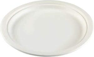 Ritepak - 10" White Bagasse Plate, 500/Cs - C10GR50