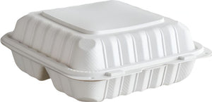 Ritepak - 7" x 7" MFPP White Hinged Container, 150 Pc/Cs - CEP71